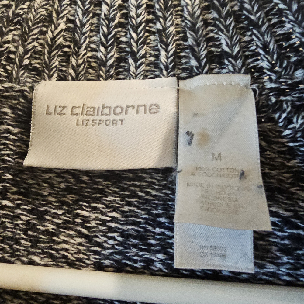 Liz Claiborne Black and White Sweater - Picture 2 of 3